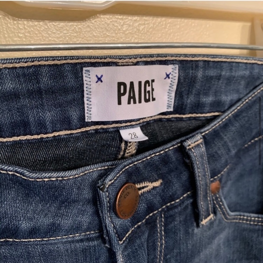 Paige Verdugo Crop Skinny Jeans Medium Wash Sz 28